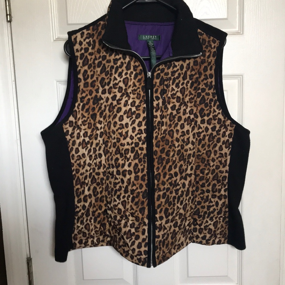Lauren by Ralph Lauren Cheetah vest